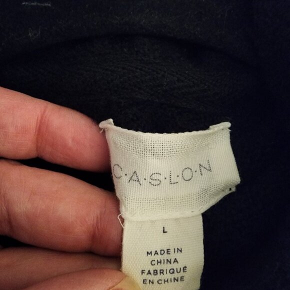 Halogen Hooded Wool blend Cardigan Sweater Black Large Some pilling - Picture 9 of 12